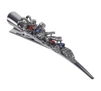 FRCOLOR Duckbilled Hairpin Women's Girl Vintage Metal Clip Decorative Crystal Rhinestone Hair Accessory for Occasions