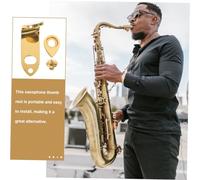 FRCOLOR Durable Metal Saxophone Thumb Rest Hook for Alto Tenor Clarinet Woodwind Instruments Stable Hand Support with Screws and Washers Portable Replacement for Saxophonists