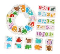 FRCOLOR Early Education Cards Alphabet Spelling Block Kit for Preschool Cognitive Learning Double-sided Cards with Letters Numbers Matching Game for Boys