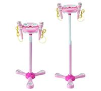 FRCOLOR Early Education Musical Microphone with Lights and Connection Amplified Singing Double Microphone for Boys and Creative Learning and Speech Development Pink Battery Not Included