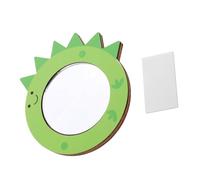 FRCOLOR Early Education Toys Wooden Dinosaur Mirror for Bathtub Unbreakable Boys and Girls Makeup Mirror Safe Boy Girl Bath Toy Compact Handle Design