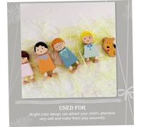 FRCOLOR Early Education Wooden Family Character Blocks for Smooth Rounded Edges Cognitive for Preschool Development and Relationship Recognition Bright Design