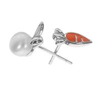FRCOLOR Easter Bunny Carrot Earrings for Women Cute Silver Tone Rabbit Shape Lightweight Jewelry Festival Mom Wife Friends Adorable Spring Accessory