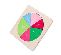 FRCOLOR Eco Friendly Wooden Fraction Learning Board with Colorful Disks Early Education for Kindergarten Montessori Math Fraction Puzzle for Cognitive Development and Hands Skill Building