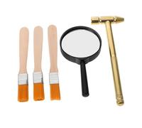 FRCOLOR Educational Archaeology Dig Kit for Metal Hammer Magnifier Brushes Stem Excavation Set for Group Play and Family Learning Activities