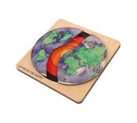 FRCOLOR Educational Boys and Girls Puzzle Earth Structure Solar System Geographical Learning Toy Wooden Puzzle for Boy Girl Age