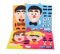 FRCOLOR Educational Facial Puzzle for Daddy Style DIY Game Soft Cloth Material Emotion Recognition Hand Eye Coordination Early Development Set for Parent Interaction