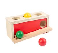 FRCOLOR Educational Kids Press Ball Toy Wooden Hand-eye Coordination Development Toy for Home Interaction and Kindergarten Education Suitable for Early Learning