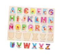 FRCOLOR Educational Spanish Alphabet Puzzle Board for Language Puzzle with Develops Fine Motor Skills Hand Eye Coordination Cognitive Thinking Montessori Early Learning