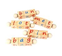 FRCOLOR Educational Wooden Letter Spelling Cube for Word for Alphabet Learning Montessori Matching Game Suitable for Cognitive Development and Fun Play