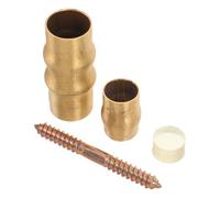 FRCOLOR Elderly Cane Joint Set with Brass Anti-Slip Ferrules, Walking Stick Connector Parts for Seniors, DIY Crutch Repair Accessories for Mobility Aids