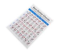 FRCOLOR Electric Bass Chord Chart Poster with Fingering Guide for Beginners, 4-string Practice Diagram for Electric Bass and Guitar, Learning Aid for Novice Players