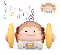 FRCOLOR Electric Crawling Monkey for Light Up Musical Crawling Animal with Interactive Movement and Sensory Stimulation Pink Walking Guidance for Motor Skill Development