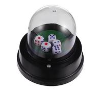 FRCOLOR Electric Dice Cup with Black Dices No Battery Party Game Supplies Compact Shaker for Board Games Bars Clubs Travel Friendly Material Easy to Clean