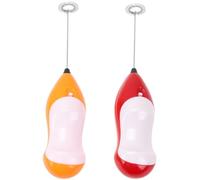 FRCOLOR Electric Handheld Milk Frother and Egg Beater 2pcs Set with Abs and Stainless Steel for Evenly Beating Eggs and Making Milk for Coffee in Kitchen and Home Random Color