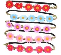 FRCOLOR Elegant 5pcs Sunflower Flower Headband Bridal Flower Hair Accessories for Wedding Party Festival Beach Dec