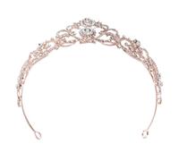 FRCOLOR Elegant Baroque Crystal Hairband Rhinestone Crown Headwear for Wedding Engagement Birthday