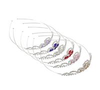 FRCOLOR Elegant Bridal Crown Headband Set 6pcs Girls Rhinestone Tiara Crystal Headpiece for Special Occasions