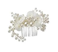 FRCOLOR Elegant Bridal Hair Comb Wedding Hairpin Women Hair Accessories Flower Crystal and Pearl Decor for Special Days
