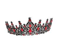 FRCOLOR Elegant Bride Tiara Crystal Crown Headpiece for Weddings Parties and Special Occasions Timeless Black and Red Design for Women for Bridal Gowns and Formal Attire