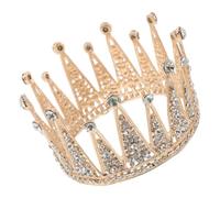 FRCOLOR Elegant Crystal Tiara Crown for Women and Brides, Full round Rhinestone Wedding Headpiece with Comfortable Fit and Golden Alloy Material, for Wedding or Birthday Party Accessories