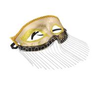 FRCOLOR Elegant Half Face with Flowing Tassels for Carnival Prom and Themed Parties Exotic Costume Accessory for Princess Brides and Unique Celebrations