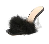 FRCOLOR Elegant Open Toe High Heels for Women Chic Wedge Heel Pumps Fashionable and Comfortable Footwear for All Day Wear for Skirts and Pants Wear Resistant Design to Showcase Your Figure