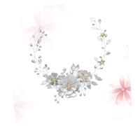 FRCOLOR Elegant Pearl Leaf Bridal Headband for Wedding Classic Style Headpiece White Pearl Decorati
