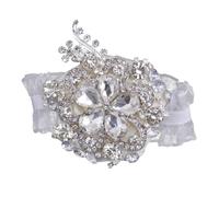 FRCOLOR Elegant Pearl Wedding Wrist Corsage Dazzling Rhinestone Flower Bracelet for Bridal Showers Proms and Special Occasions Compact and Portable Bling Accessory