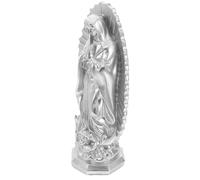 FRCOLOR Elegant Resin Figurine Meticulously Crafted Silver Catholic Saint Statue Designed to Last for Home Decor and Office Display, Inspired by Blessed Mother Outdoor Statue and Lady