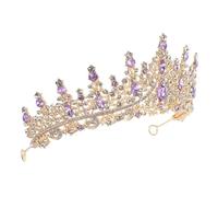 FRCOLOR Elegant Rhinestone Bridal Crown for Women Baroque Style Tiara Durable Hair Jewelry for Proms Birthday Theater Graduation and Special Occasions