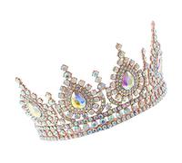 FRCOLOR Elegant Rhinestone Wedding Crown Hairband Bridal Headpiece for Women Bride Headband Bridesmaid Headdress