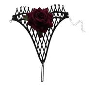 FRCOLOR Elegant Rose Flower Charm Bracelet for Women and Black Wrist Jewelry for Valentine's Day Qixi Festival Birthday and Fade-resistant Bridal Accessory