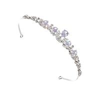 FRCOLOR Elegant Silver Rhinestone Crown Tiara for Bride and Bridesmaid, Beautiful Bridal Headdress and Wedding Hair Accessories with Alloy Material, Hair Decor for Graduation Time