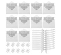 FRCOLOR Elegant Silver Snowflake Paper and Polyester Material with Envelopes 10 Sets Wedding Invitation Cards Versatile Theme Compatibility for Winter Weddings and Bridal Shower