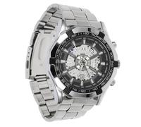 FRCOLOR Elegant Stainless Steel Automatic Watch Men's Rotary Wrist Watch for Daily Use