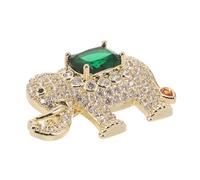 FRCOLOR Elephant Animal Pin with Sparkly Zirconia Golden Elegant Brooch and Meticulous Details, Oxidation Resistant Copper Miniature for Day Lapel Daily Style and Mother’s Gifts