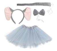 FRCOLOR Elephant Ears Headband Animal Ear Tail Tutu Set Adult Dress up Accessories Elephant Theme Party Costumes