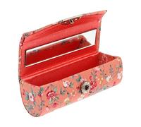 FRCOLOR Embroidered Lipstick Box Travel Container Lipstick Holder Case for Purse for Women Mini Cosmetic Bag Retro Floral Case Woman Lip Gloss Box Vintage Mirror