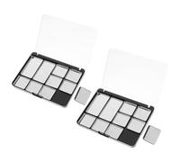FRCOLOR Empty Eyeshadow Palette Easy to Carry with Magnetic Pans and Lid 2pcs Silver as Material Cosmetic Makeup Tray for DIY Eyeshadow Storage and Travel