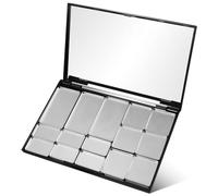 FRCOLOR Empty Magnetic Eyeshadow Makeup Palette with Cosmetic Mirror 15 Grids Square Metal Pans Makeup Palette for Eyeshadow Lipstick Blush Powder