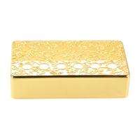 FRCOLOR Engraved 50mm Metal Guitar Pickup Cover Set, Ornate Floral Brass Humbucker Protector, 16.5mm Double Coil Pickup Covers for Electric Guitar Neck and Bridge