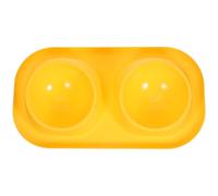 FRCOLOR Ergonomic Raised Dog Bowl Non-slip Double Pet Food Water Dish for Small Puppies and Cats Plastic Feeding Station for Indoor Outdoor Use Easy to Clean and Maintain