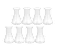 FRCOLOR Erlenmeyer Flasks 8Pcs Plastic Conical Flasks 50Ml Graduated Narrow Neck for Chemistry Lab Experiments and Scientific Studies