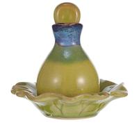 FRCOLOR Essential Oil Pot Set Ceramic Refillable Aromatherapy Bottle Tray 3.9X3.9X1 Inch Lightweight Portable for Home Spa Travel Decoration