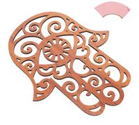 FRCOLOR Evil Eye Hamsa Hand Wall Decor, Carved Palm Wall Decoration, Density Board, Coffee, Not Easy to Break and Deform, for Living Room Bedroom Cafe Random Color