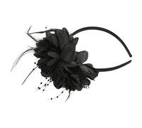 FRCOLOR Fascinator Flower Headband for Women Elegant Black Headpiece for Cocktail Parties Weddings and Special Occasions Unique Handmade Design with Elastic Fit