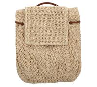 FRCOLOR Fashion Straw Woven Backpack Drawstring Bag for Women Sturdy Beach Shoulder Bag Practical Use