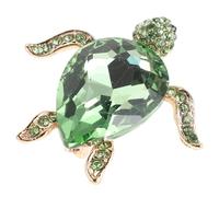 FRCOLOR Fashionable Lightweight Luxury Turtle Brooch with Embedded Crystals Elegant Jewelry Accessory for Women S Clothing and Special Occasions