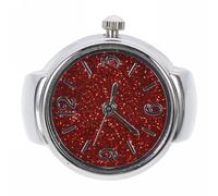 FRCOLOR Fashionable Zinc Alloy Finger Ring Watch with Digital Scale for Men and Women, Practical Use for New Year and Birthdays, Stylish Red Quartz Ring Watch Random Color